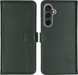 Selencia Samsung Galaxy S23 FE - Echt Lederen Bookcase - 3 Pashouders - Groen