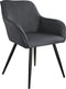 tectake® Marilyn - Eetkamerstoel - Linnenlook - Donkergrijs/Zwart - 58 x 62 x 82 cm