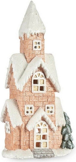 Decoratieve figuren Roze Muziek Kerstmis LED Licht Huis Magnesium (25 x 52 x 15 cm)