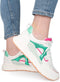 POSH by Poelman RIVER - Dames Sneakers - Chunky zool - Wit met groene combinatie
