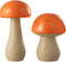 J-Line decoratie Paddenstoel Buiten - kunststof - oranje - set van 2