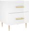 vidaXL - Nachtkastje - 40x35x47,5 - cm - bewerkt - hout - hoogglans - wit