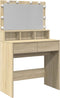 vidaXL - Kaptafel - met - LED - 80x41x134,5 - cm - sonoma - eikenkleurig