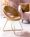 Light & Living Stoel Charlie - Karamel/Goud - Velvet