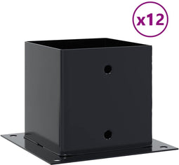vidaXL - Paonderstellen - vierkant - 12 - st - 141x141 - mm - gepoedercoat - staal