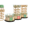 Decoratieve figuren Home ESPRIT Blauw Groen Roze 13 x 13 x 27,5 cm (3 Stuks)