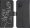 iMoshion Hoesje Geschikt voor Samsung Galaxy A71 Hoesje Met Pasjeshouder - iMoshion Design Softcase Bookcase - Wit / Zwart / Woman Flower Black