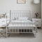 vidaXL - Bedframe - met - hoofd- - en - voeteneinde - metaal - wit - 100x190 - cm