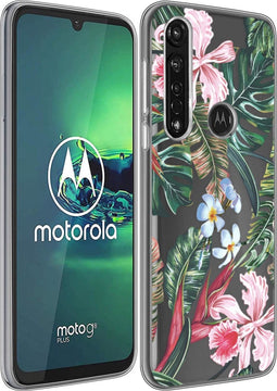 iMoshion Hoesje Geschikt voor Motorola Moto G8 Power Hoesje Siliconen - iMoshion Design hoesje - Groen / Roze / Tropical Jungle
