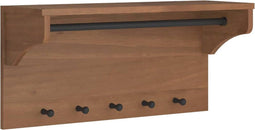 vidaXL - Wandkapstok - SANDNES - 87x30x42 - cm - massief - grenenhout