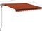 vidaXL - Luifel - handmatig - uittrekbaar - met - LED - 300x250 - cm - oranje - en - bruin