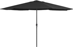 vidaXL - Parasol - met - metalen - paal - 390 - cm - zwart