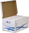 Bankers Box opbergdoos basic plus 6 x 80mm - archiefdozen - wit-blauw