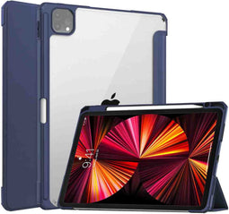 imoshion Tablet Hoes - Geschikt voor iPad Pro 11 (2022) / Pro 11 (2021) / Pro 11 (2020) / Pro 11 (2018) - Trifold Hardcase Bookcase - Donkerblauw