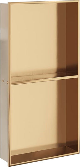 vidaXL - Douchenis - 32x62x9 - cm - roestvrijstaal - geborsteld - goudkleurig