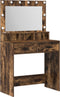 vidaXL - Make-up - Tafel - met - LED - Verlichting - - - Rook - Eik - 79x41x135 - cm