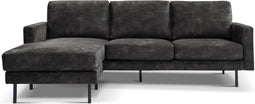 Tower living cambridge 2,5-al/ar + chaise r/l - adore 029 anthracite grey