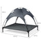 Coast Hondenbed - Verhoogd Huisdierbed met Luifel - 105 x 87 x 89 cm - Grijs