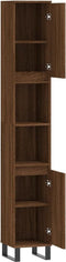 vidaXL - Badkamerkast - 30x30x190 - cm - bewerkt - hout - bruin - eikenkleur