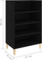 vidaXL - Dressoir - 57x35x90 - cm - bewerkt - hout - zwart