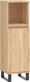 vidaXL - Badkamerkast - 30x30x100 - cm - bewerkt - hout - sonoma - eikenkleurig