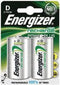Energizer ENRD2500P2 - Herlaadbare batterij Power Plus D 2500 mAh - Zilver (2 stuks)