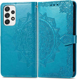 iMoshion Hoesje Geschikt voor Samsung Galaxy A33 Hoesje Met Pasjeshouder - iMoshion Mandala Bookcase - Turquoise