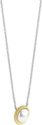 TI SENTO Dames Ketting - 925 zilver - Parel met geel verguld - Maat 42 - 34031YP