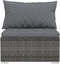 vidaXL - 4-delige - Loungeset - met - kussens - poly - rattan - grijs