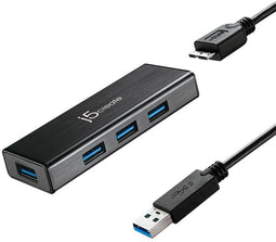 j5create JUH340 - USB 3.0 4-Port Hub - 4x USB 3.2 (Gen1, 5Gb/s) type-A - Zwart