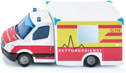 Siku Ambulance metaal/kunststof rood/geel/wit veelzijdig in gebruik speelgoedauto voor kinderen