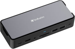 Verbatim CDS-15SSD - USB-C Docking Station - 15 poorten met 256 GB SSD - Tot 8K video-output