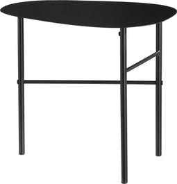 Mica Decorations Fonda Bijzettafel - Metaal - Ovaal - Zwart - L43,5 x B29,5 x H40 cm