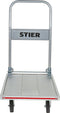 STIER Platform Truck - Aluminium Transport Trolley - Opvouwbare Rand Protector - Zilver