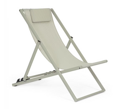 Bizzotto Ligstoel Taylor Breeze - Aluminium & Textileen - Verstelbare rugleuning - Grijs