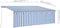 vidaXL - Luifel - handmatig - uittrekbaar - met - rolgordijn - LED - 4x3 - m - blauw - wit