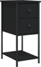 vidaXL - Nachtkastje - 32x42x70 - cm - bewerkt - hout - zwart