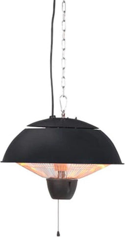 Perel Terrasverwarmer 1500 W - Halogeen plafondmontage - Spatwaterdicht zwart