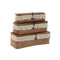 Basket spelset Home ESPRIT Wit Natuurlijk Natuurlijke Vezel Boho Versleten (3 Onderdelen)