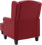 vidaXL Fauteuil met voetenbankje stof wijnrood