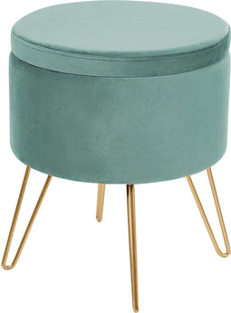 SILAS - Poef - Mintgroen - Fluweel