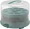 Rotho Fresh Taartstolp hoog met trays, voedselveilig kunststof (PP) BPA-vrij, turquoise/transparant, (35,5 x 34,5 x 26,0 cm)