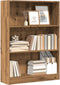 vidaXL - Boekenkast - 80x24x109 - cm - bewerkt - hout - artisanaal - eikenkleurig