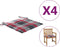 vidaXL - Tuinstoelkussens - 4 - st - 50x50x3 - cm - oxford - stof - ruitpatroon - rood