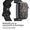 imoshion Sport⁺ bandje - Geschikt voor Apple Watch 1, 2, 3, 4, 5, 6, 7, 8, 9, 10, SE, Ultra (2) - 44/45/46/49 mm - Zwart - S/M