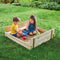 TP Play - Zandbak met deksel - 100 x 90 x 27 cm - Houtkleurig