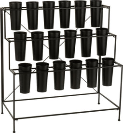 J-Line bloemenstandaard 18Stuks - metaal - zwart - large - Ø 46.50 cm