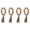 Servetring Home ESPRIT Natuurlijk Jute Acacia Macramé 7,5 x 2 x 7,5 cm 4 Onderdelen