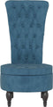vidaXL - Stoel - hoge - rugleuning - met - knopen - fluweel - blauw