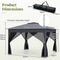 Coast Pop-up Partytent Grijs – Tuinpaviljoen met Dubbel Dak en Gaaswanden – 337 x 337 x 260 cm